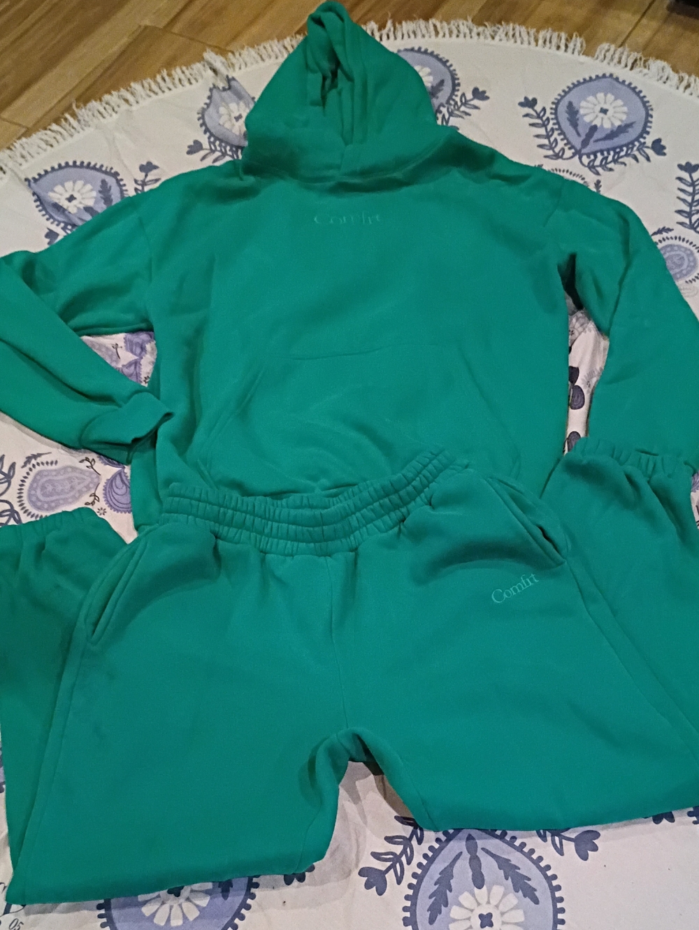 Comfrt Green Rare Color Hoodie Pants Set L Unisex